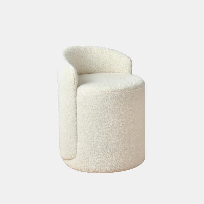 Nora Ottoman Footstool, White Boucle, Dressing Table Stool