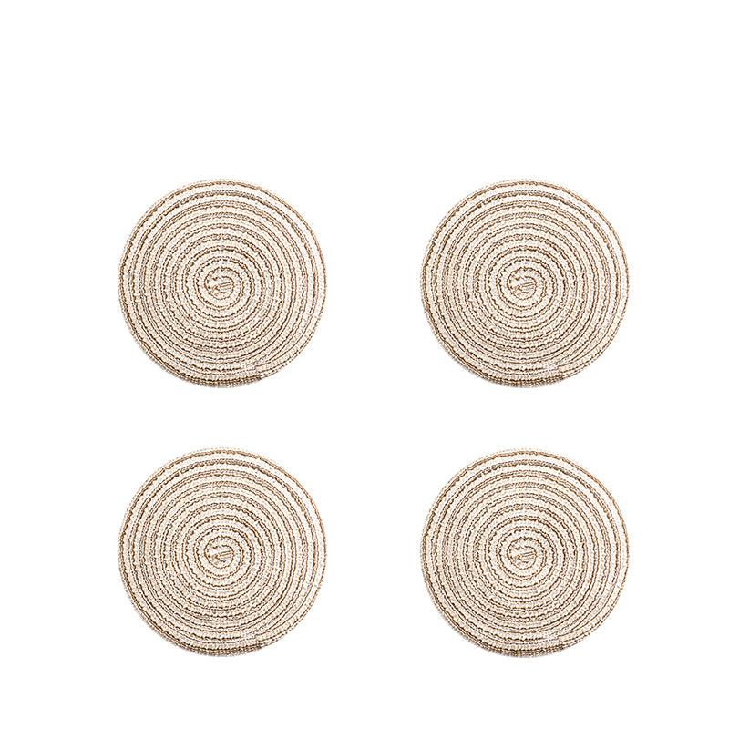 Round Braided Woven Placemats, Set of 4 Pieces