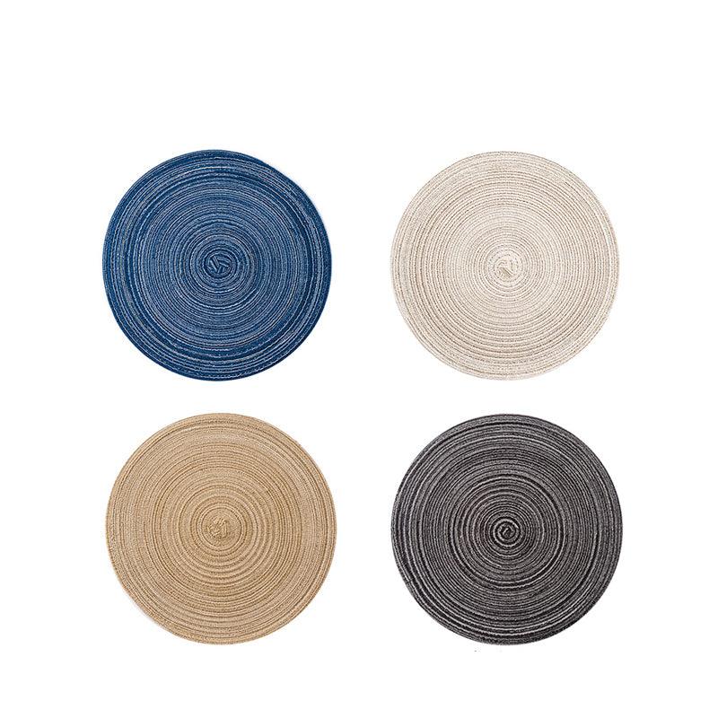 Round Braided Woven Placemats, Set of 4 Pieces