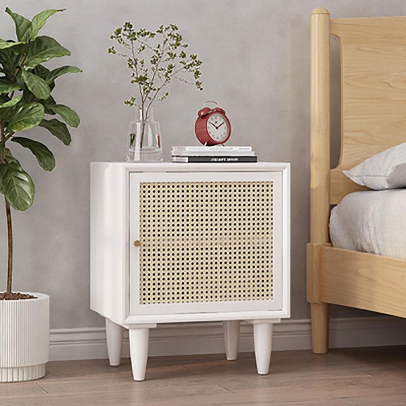 Tableau Rattan Bedside Table, Solid Wood