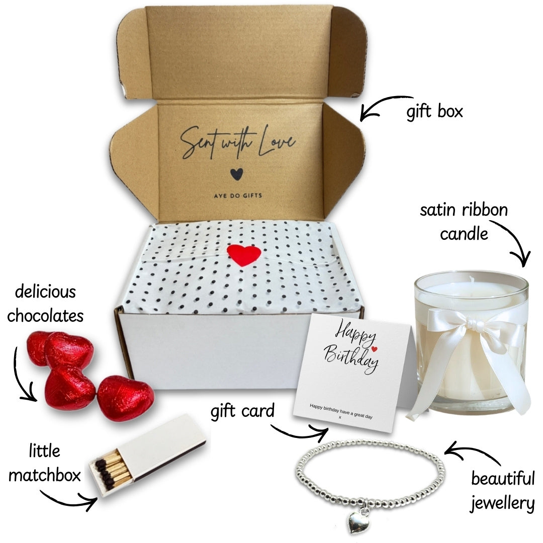Small Merry Christmas Star Gift Hamper | Earrings, Chocolates & Candle