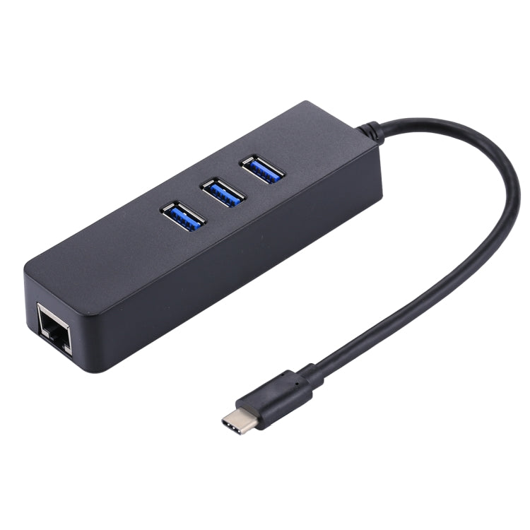 USB-C / Type-C to 3 USB 3.0 Ports HUB  RJ45 High Speed Gigabit Ethernet Adapter Multi-function LAN Adapter
