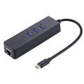 USB-C / Type-C to 3 USB 3.0 Ports HUB  RJ45 High Speed Gigabit Ethernet Adapter Multi-function LAN Adapter