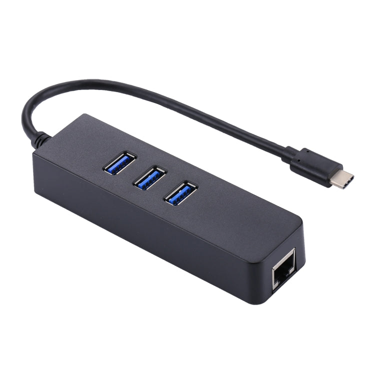 USB-C / Type-C to 3 USB 3.0 Ports HUB  RJ45 High Speed Gigabit Ethernet Adapter Multi-function LAN Adapter