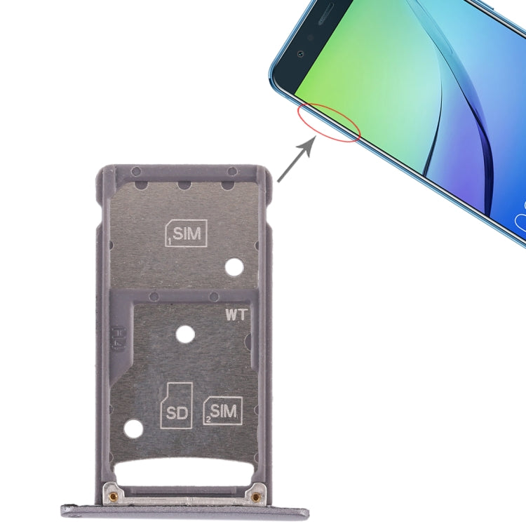 2 SIM Card Tray / Micro SD Card Tray for Huawei Enjoy 6 / AL00, For Huawei Enjoy 6 / AL00, For Huawei Enjoy 6