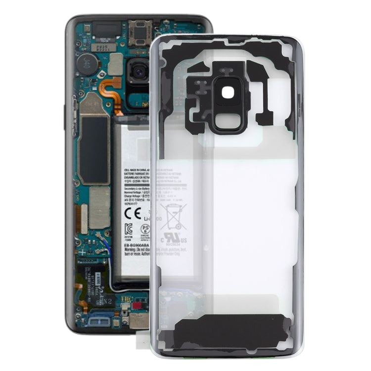 For Samsung Galaxy S9 G960F G960F/DS G960U G960W G9600 Transparent Battery Back Cover with Camera Lens Frame, For Galaxy S9