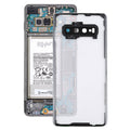 For Samsung Galaxy S10+ SM-G9750 G975F Transparent Battery Back Cover with Camera Lens Frame, For Galaxy S10+