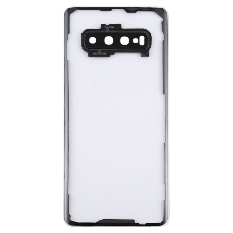 For Samsung Galaxy S10+ SM-G9750 G975F Transparent Battery Back Cover with Camera Lens Frame, For Galaxy S10+