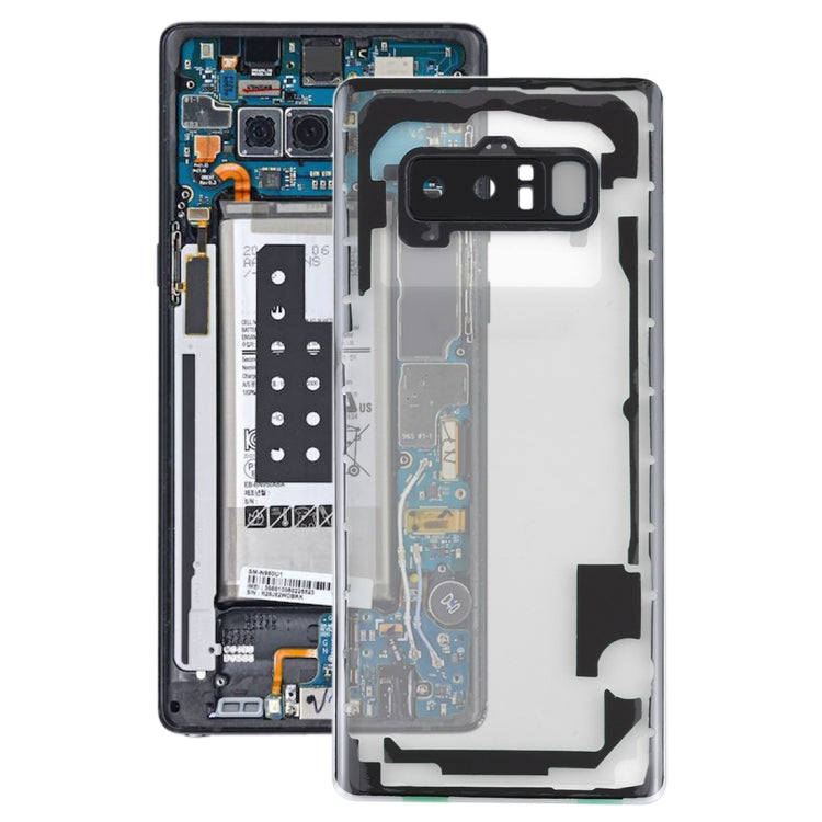 For Samsung Galaxy Note 8 / N950F N950FD N950U N950W N9500 N950N Transparent Battery Back Cover with Camera Lens Frame, For Galaxy Note 8