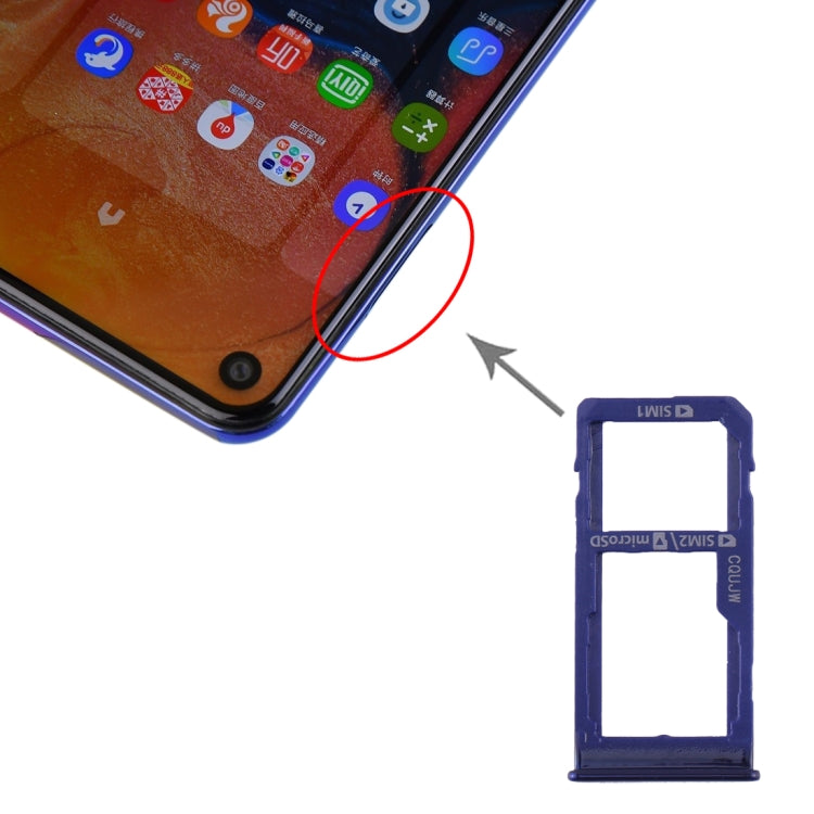 For Samsung Galaxy A60 SIM Card Tray + SIM Card Tray / Micro SD Card Tray, For Samsung Galaxy A60, For Samsung Galaxy A60 (Baby Blue)