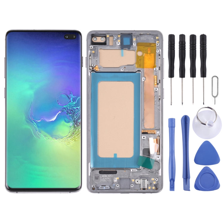 TFT LCD Screen For Samsung Galaxy S10+ SM-G975 Digitizer Full Assembly with Frame,Not Supporting Fingerprint Identification(Black)