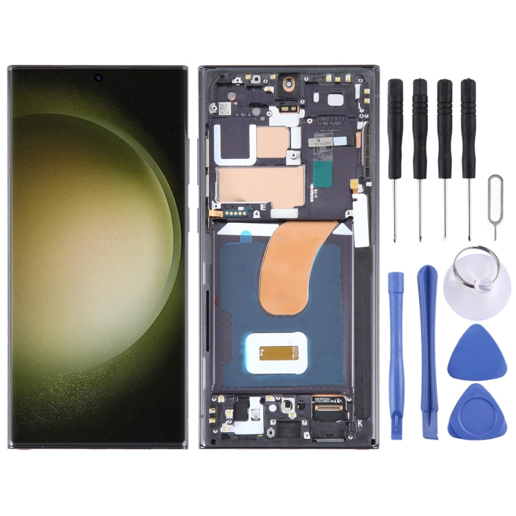 6.78 inch OLED LCD Screen For Samsung Galaxy S23 Ultra 5G SM-S918B EU Edition Digitizer Full Assembly with Frame(Black)