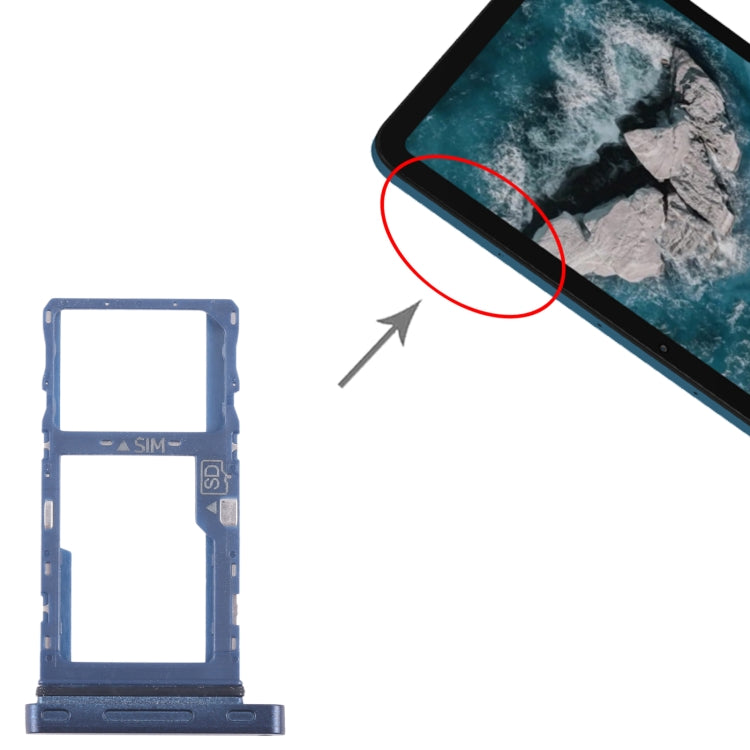 For Nokia T20 Original SIM Card Tray + Micro SD Card Tray (Blue)