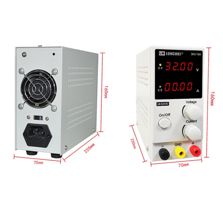 K3010D 30V 10A DC Switching Regulated Powers Supply Phone Repair Voltage Regulator(US Plug)