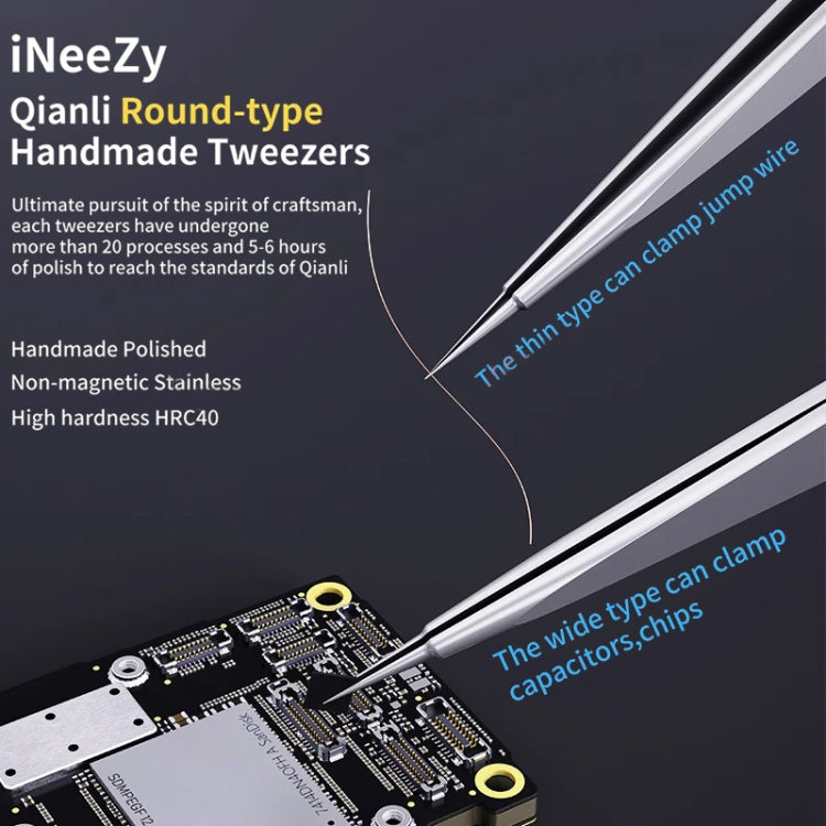 Qianli iNeezy YK-02 Stainless Steel Extra-sharp Thickened Tweezers Pointed Tweezers, Qianli iNeezy YK-02