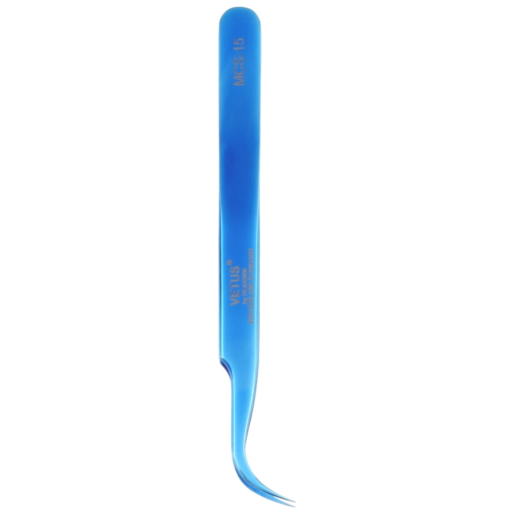 Vetus MCS-15 Bright Blue Curved Tweezers, Vetus MCS-15