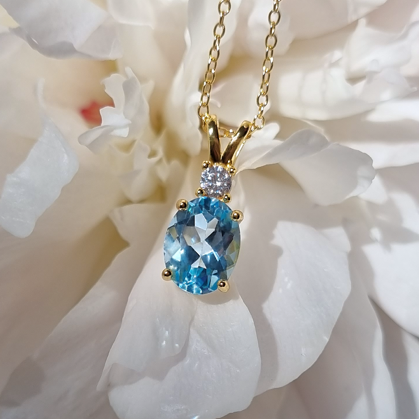 Mini Set 1  - Blue Topaz Jewellery Set in 18k Gold Vermeil