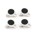 Sterling Silver And Onyx Dress Studs