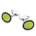 Oval Cloisonne Sterling Silver Cufflinks In Green