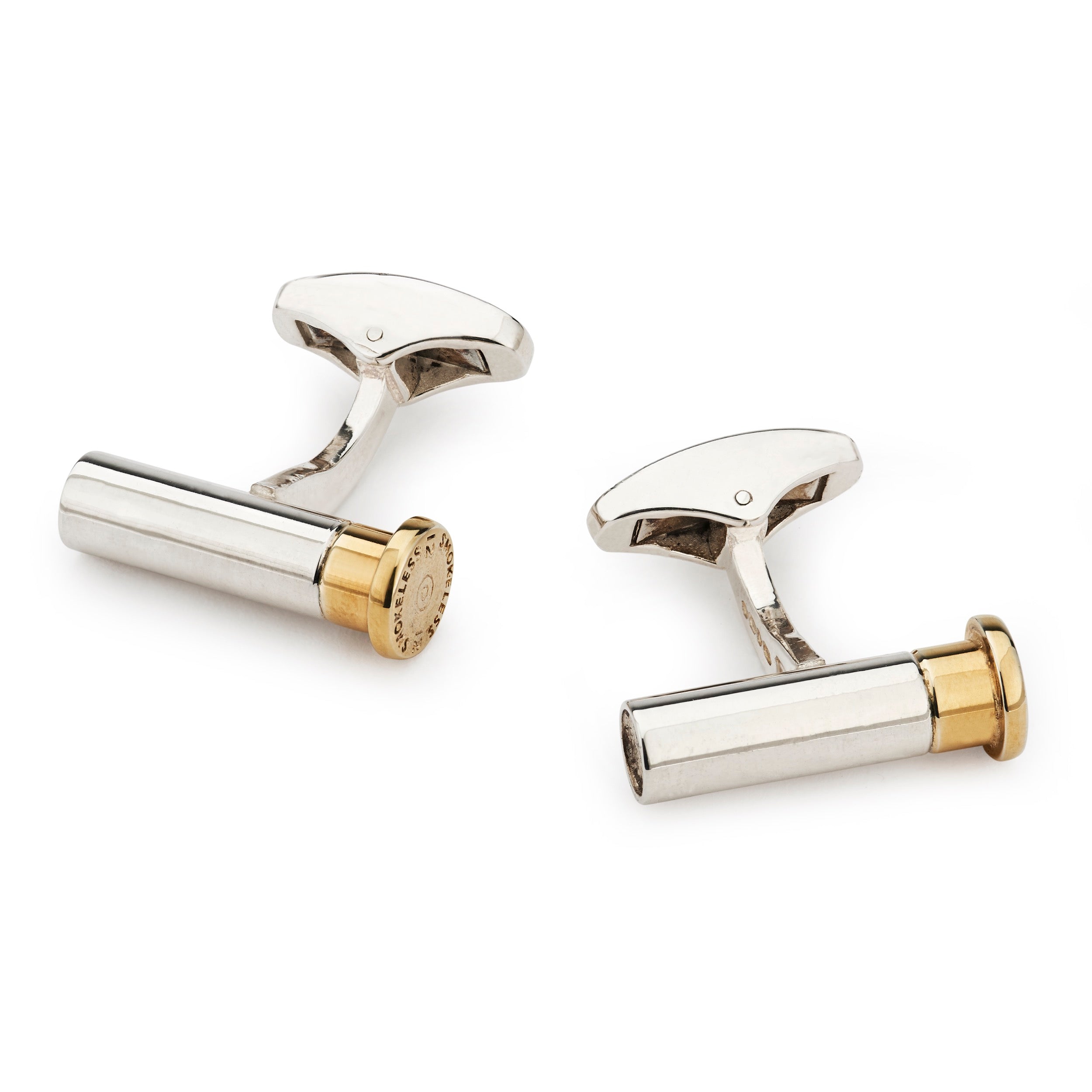 Shotgun Cartridge Sterling Silver With 9ct Gold Cufflinks