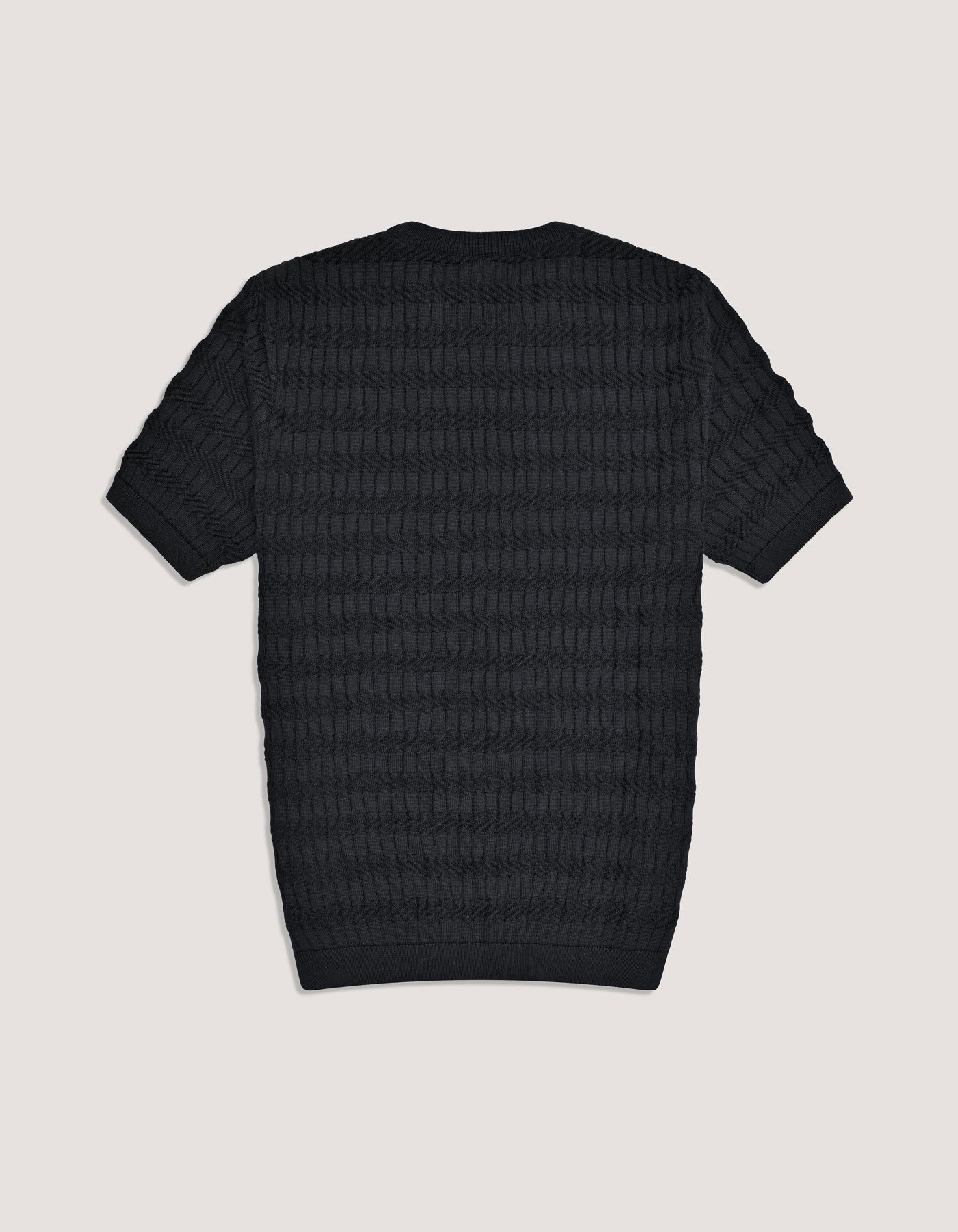 Black Jacquard Knitted Tee