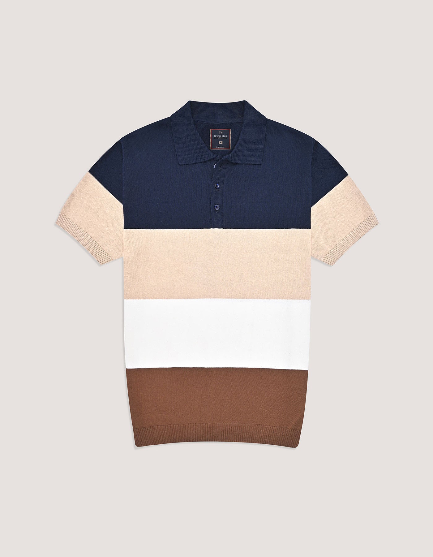 Striped Knitted Polo Shirt