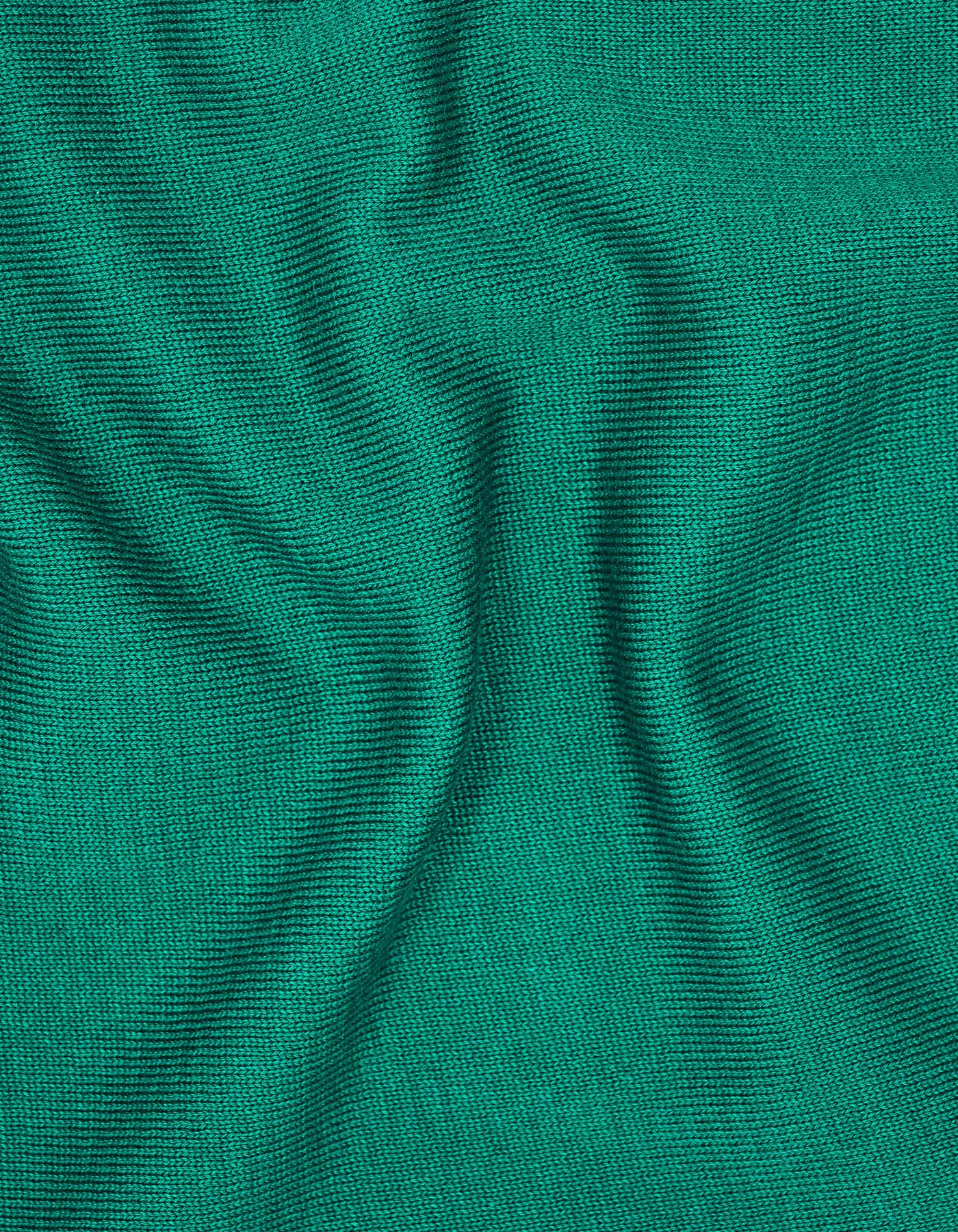 Regualr Fit Teal Knitted Polo Shirt