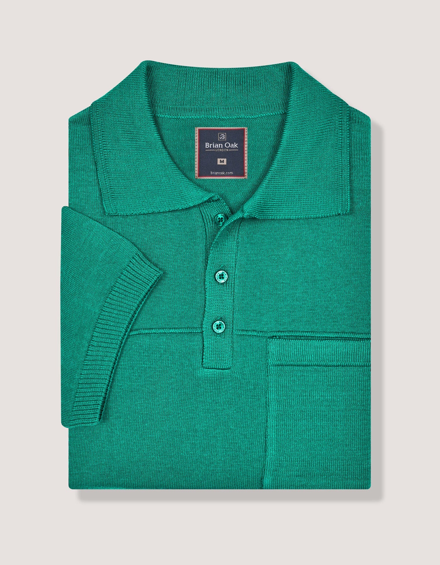 Regualr Fit Teal Knitted Polo Shirt