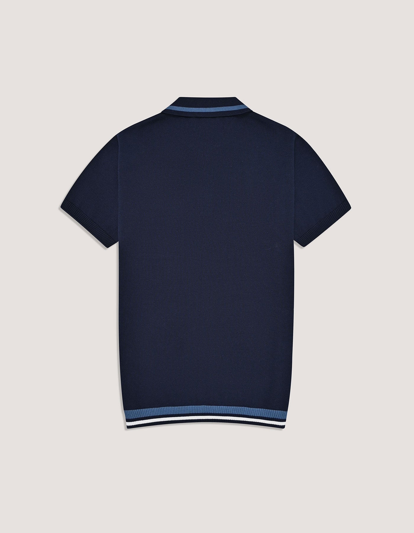 Navy Plain Fine Knit Polo