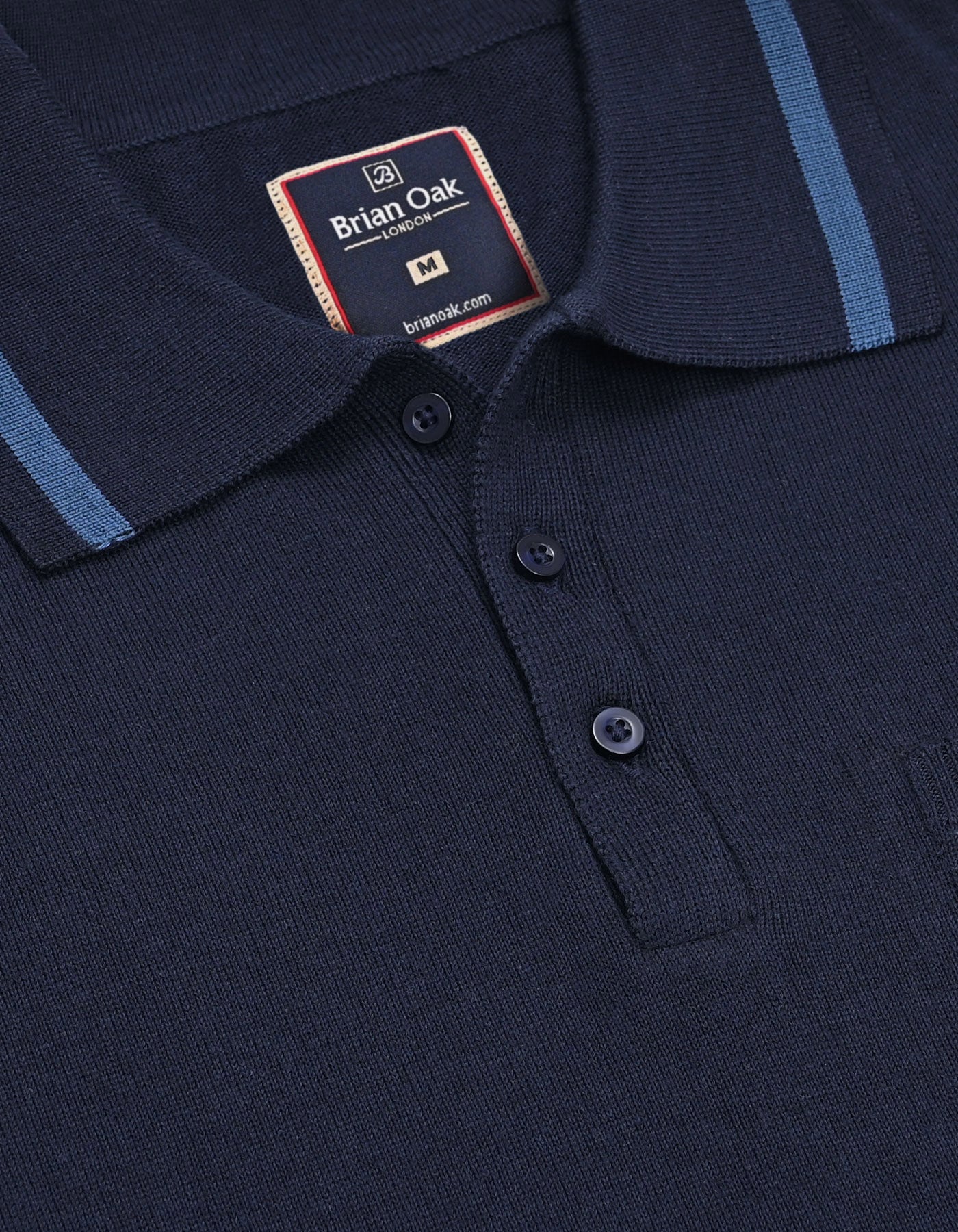 Navy Plain Fine Knit Polo