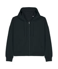 Organic Dropped Shoulder Zipped Hoodie: Womens