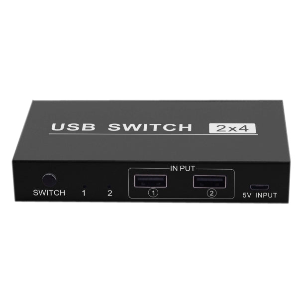 2x4 USB Switch 2 Port PCs Sharing 4 Devices for Printer Keyboard Mouse Monitor, 2x4 USB Switc
