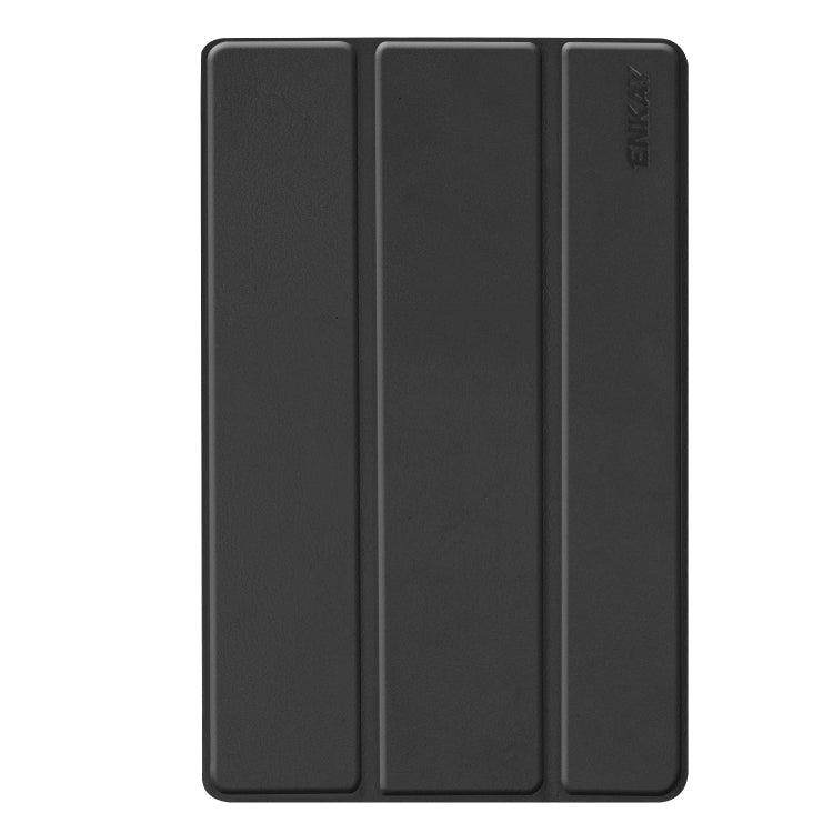 ENKAY High Quality PU Leather + Plastic Bottom Case with Three-folding Holder for Samsung Galaxy Tab A 10.1 (2019) T510 / T515, For Galaxy Tab A 10.1 (2019) T510, For Galaxy Tab A 10.1 (2019) T510 / T515