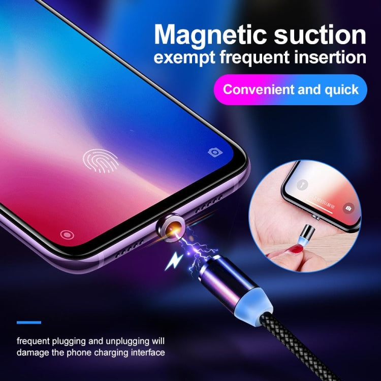 USB to 8 Pin Magnetic Metal Connector Nylon Two-color Braided Magnetic Data Cable, Cable Length: 1m(Gold)