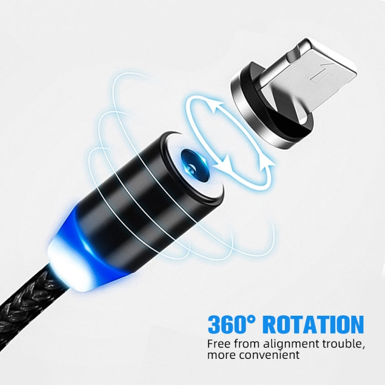 USB to 8 Pin Magnetic Metal Connector Nylon Two-color Braided Magnetic Data Cable, Cable Length: 1m(Gold)