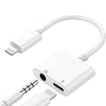 ZS-KL21804 2 in 1 8 Pin to 3.5mm Audio + 8 Pin Charging Interface, Earphone Adapter, Suitable for All IOS Systems