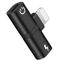 Zs-18182 2 in 1 8 Pin Male to 8 Pin Charging + 8 Pin Audio Female Connector Earphone Adapter, Supports Call & Volume Control(Black)