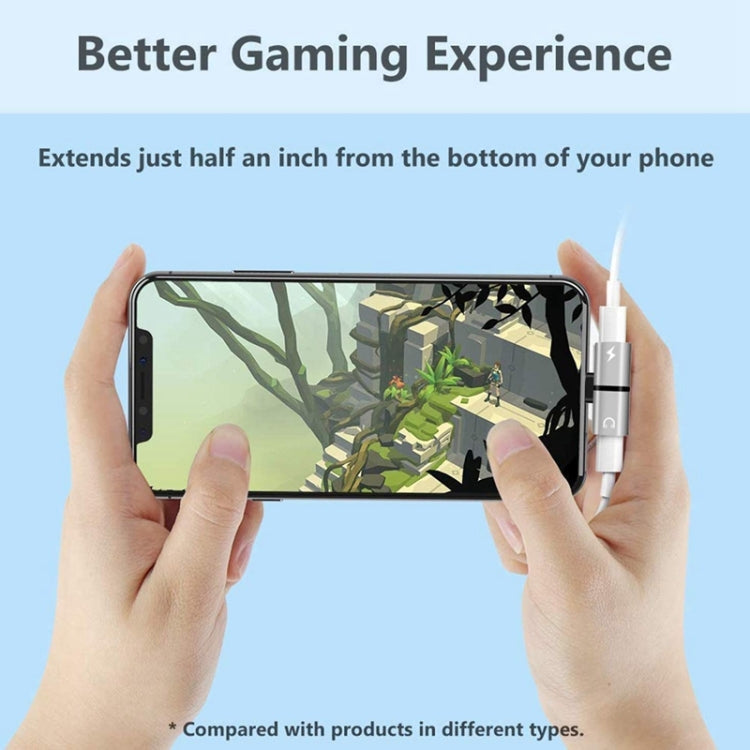 Zs-18182 2 in 1 8 Pin Male to 8 Pin Charging + 8 Pin Audio Female Connector Earphone Adapter, Supports Call & Volume Control(Black)
