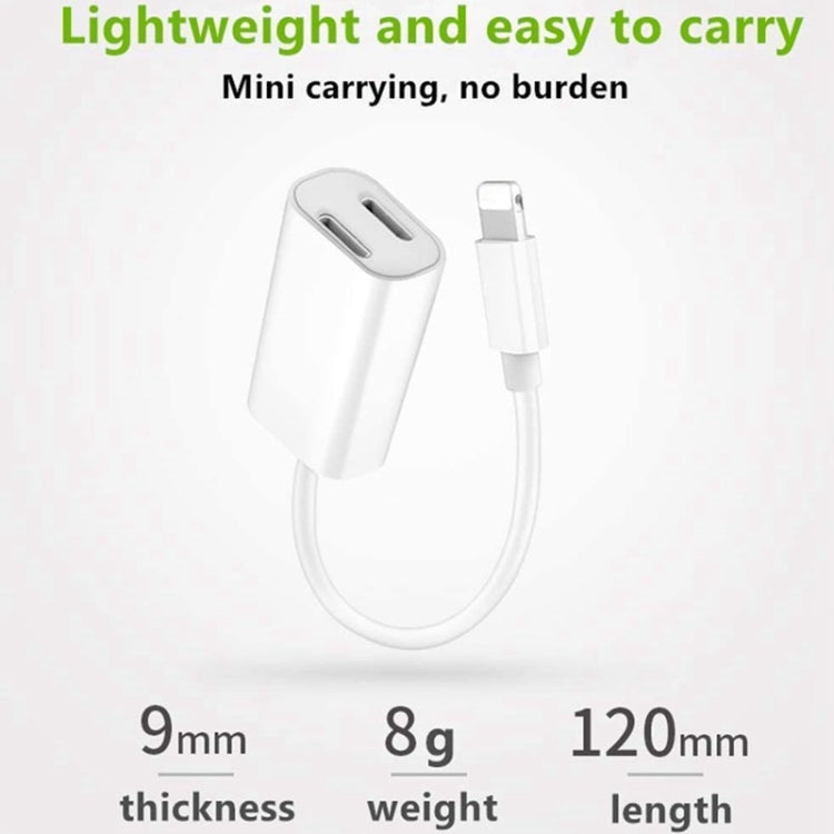 ZS-S1801 2 in 1 8 Pin Male to 8 Pin Charging + 8 Pin Audio Female Connector Earphone Adapter, Support Calls, Compatible with All IOS System