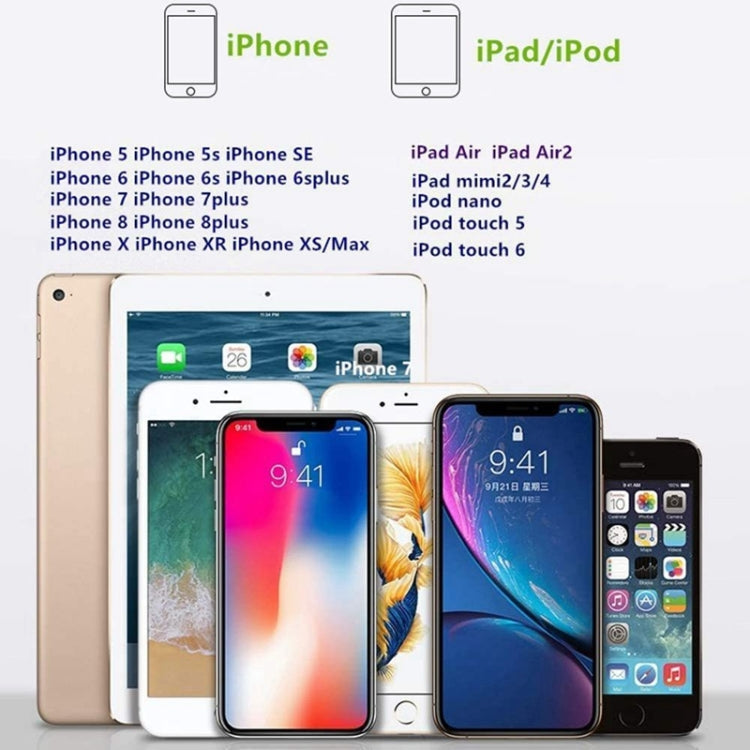 ZS-S1801 2 in 1 8 Pin Male to 8 Pin Charging + 8 Pin Audio Female Connector Earphone Adapter, Support Calls, Compatible with All IOS System