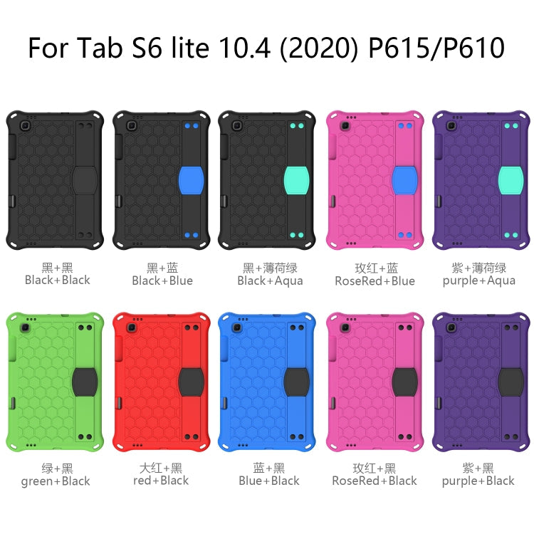 Honeycomb Design EVA + PC Material Four Corner Anti Falling Flat Protective Shell With Strap, For Galaxy Tab S6 Lite P610, For  Galaxy Tab S6 Lite P610