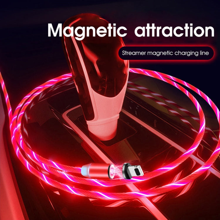 USB to 8 Pin Magnetic Suction Colorful Streamer Mobile Phone Charging  Cable, Length: 1m, 1m