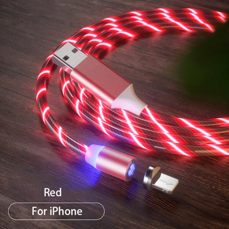 USB to 8 Pin Magnetic Suction Colorful Streamer Mobile Phone Charging  Cable, Length: 1m, 1m