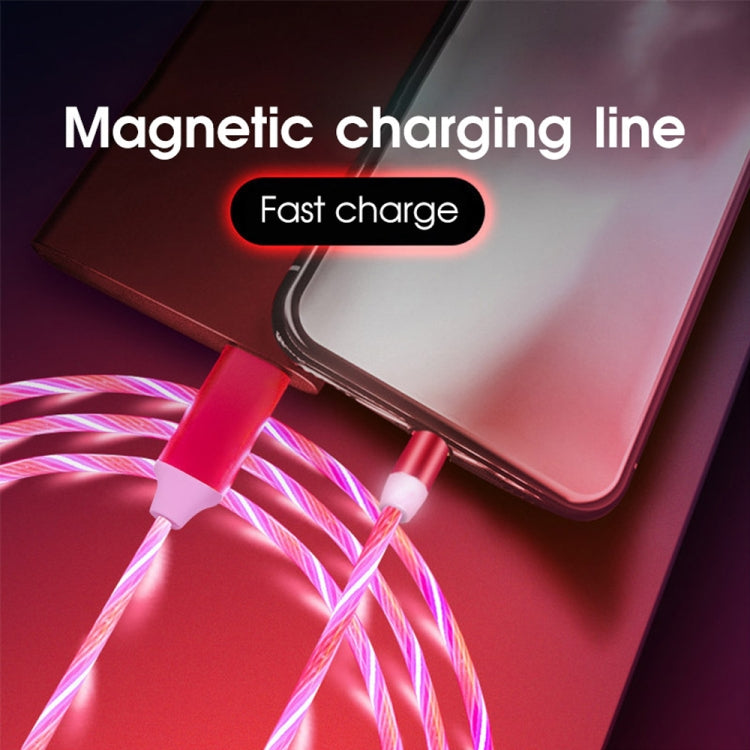 USB to 8 Pin Magnetic Suction Colorful Streamer Mobile Phone Charging  Cable, Length: 1m, 1m