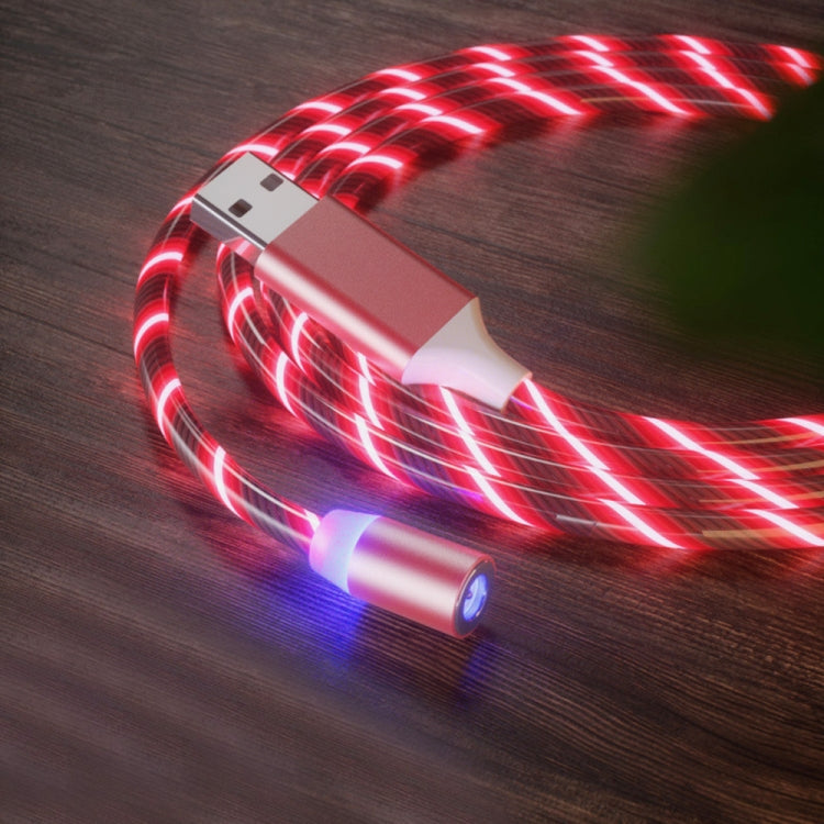 USB to 8 Pin Magnetic Suction Colorful Streamer Mobile Phone Charging  Cable, Length: 1m, 1m