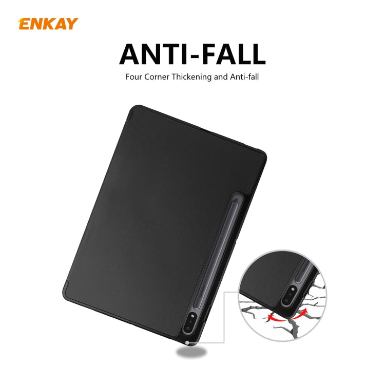 ENKAY ENK-8011 PU Leather + TPU Smart Case with Pen Slot for Samsung Galaxy Tab S7 11.0 T870 / T875, For Galaxy Tab S8 / Galaxy Tab S7 11.0