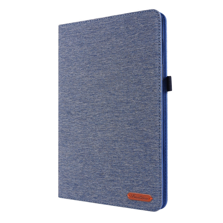 For Samsung Galaxy Tab S8 / Galaxy Tab S7 T870/T875 Horizontal Flip TPU + Fabric PU Leather Protective Case with Card Slots & Holder(DeepBlue)