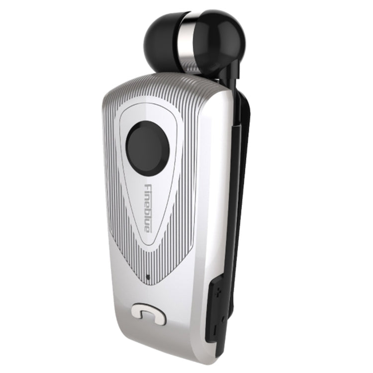 F930 CSR4.1 Retractable Cable Caller Vibration Reminder Anti-theft Bluetooth Headset, Silver