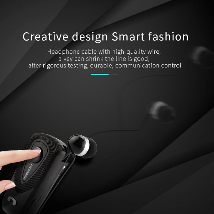 F930 CSR4.1 Retractable Cable Caller Vibration Reminder Anti-theft Bluetooth Headset, Silver