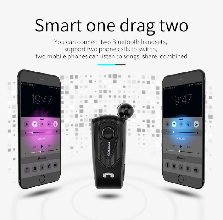 F930 CSR4.1 Retractable Cable Caller Vibration Reminder Anti-theft Bluetooth Headset, Silver